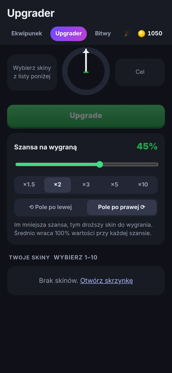 Ekran Upgrader z kołem szans 45%